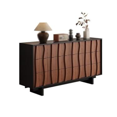 Imagem de KEG801302 Cômoda retrô para quarto, fileira dupla com cômoda de 6 gavetas, unidade organizadora para armário, torre de armazenamento de corredor (multicolorida)