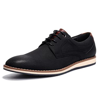 Imagem de Mofri Sapato social masculino casual Oxford formal, Pu-w preto, 46