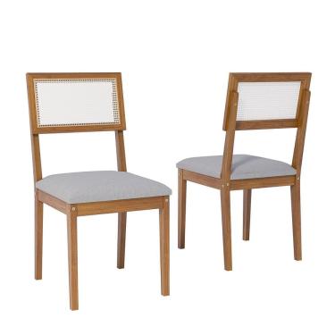 Imagem de Kit 2 Cadeiras para Sala de Jantar Palmas Cinamomo/Cinza