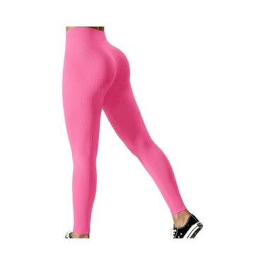 Imagem de Calças De Yoga Femininas De Cintura Alta Sem Costura, Leggings Esporti