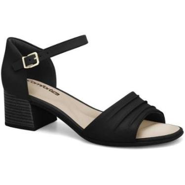 Imagem de Sandália Feminina Salto Grosso Preta Comfortflex 2556304-3-Feminino