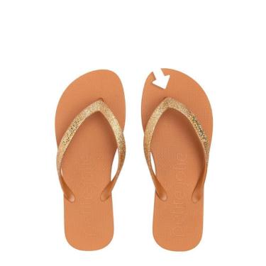 Imagem de Chinelo Feminino Petite Jolie Glitter Marrom - PJ7298-Feminino