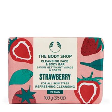 Imagem de The Body Shop Barra de limpeza de morango para rosto e corpo – limpa e recarrega a pele – vegana – 100 ml