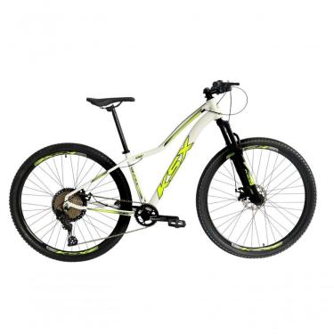 Imagem de Bicicleta Aro 29 Ksx Sd7 Feminina 12v Garfo Com Trava K7 11/50 Freios Hidráulicos Kit 1x12 - Branco/amarelo Tam. 17