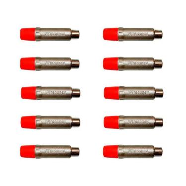 Imagem de Kit Plug Rca Fêmea Nickel Plt Wc 1222 Fl Rd Ni (10un) Wireconex - Pç - 10