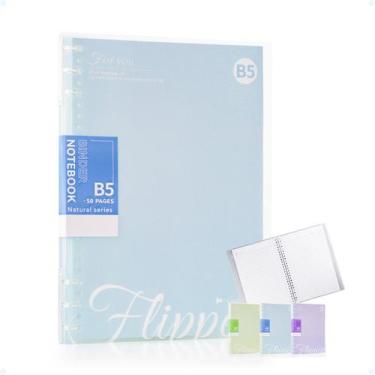 Imagem de Caderno Fichário Binder B5 Com 50 Folhas Capa Mole Premium - Hxt, Azul