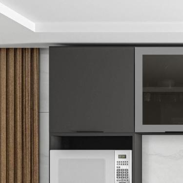 Imagem de Armario Aereo 1 Porta 58 Cm 12541 Etti Grafite Pln - MILANI MOVELARIA