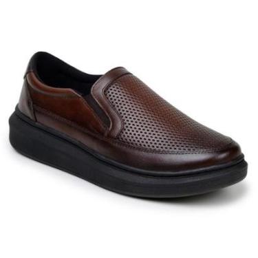 Imagem de Tênis Slip On Masculino Couro Legitimo Calce Fácil-Masculino