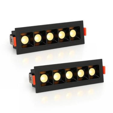 Imagem de 2 Mini Spot 5 Fachos Downlight Embutir Led Pontual Bet93 - Acende A Lu