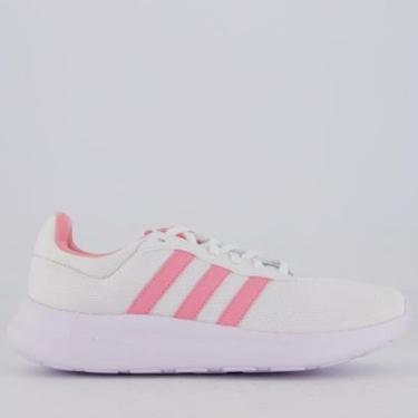 Imagem de Tênis Adidas Lite Racer Feminino Branco e Rosa-Feminino