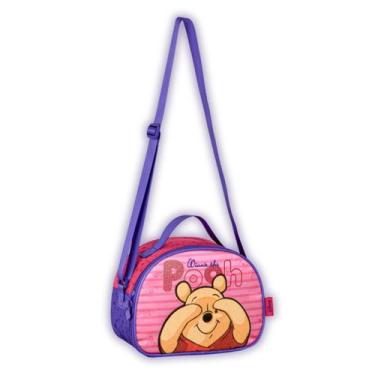 Imagem de Lancheira Ursinho Pooh Bolsa Térmica Meninas Pelúcia Rosa