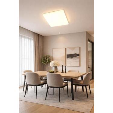 Imagem de Painel Plafon Led Borda Infinita 36w Embutir Sobrepor 22x22, Branco Qu