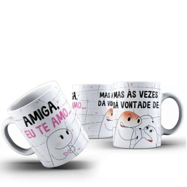 Imagem de Caneca Cerâmica Flork Amiga eu Te Amo Mas Vezes da Vontade
