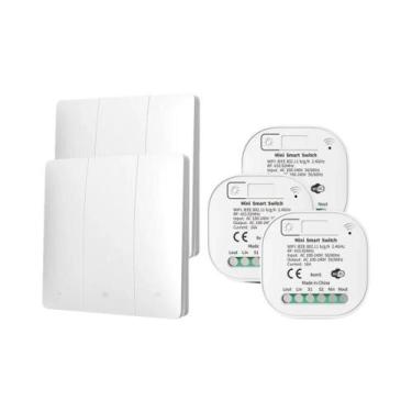 Imagem de Interruptor De Luz Inteligente WiFi Sem Bateria Tuya Com Painel De Bot