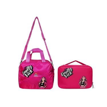 Imagem de Lancheira + Estojo Emilly Vick Infantil Escolar Aula Meninas