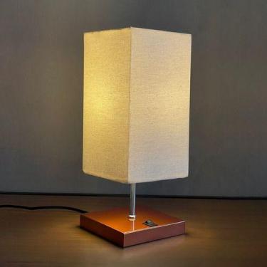 Imagem de Abajur luminária de Mesa Clássico Quadrado aluminio Com Interruptor e 