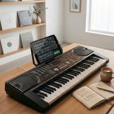 Imagem de Teclado musical estudante 61 teclas sonata 510 sons com microfone