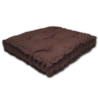 Imagem de Almofada Turca Futon Cadeiras Bancos Áreas 60x60 Cm Marrom - De Coraçã