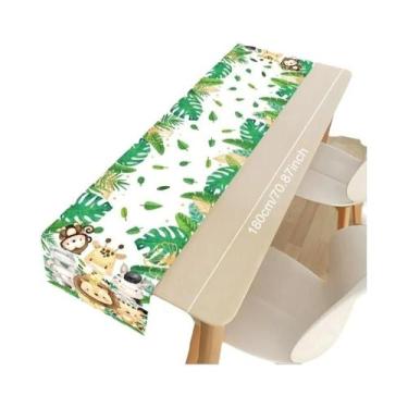 Imagem de Toalha De Mesa Com Folhas De Palmeira E Animais Da Selva Para Festa De