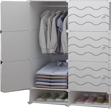 Imagem de Guarda-roupa Sapateira Modular Com Arara Cabideiro E Compartimentos – Armário Organizador Compacto Decorativo