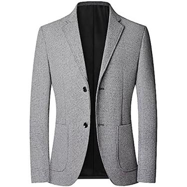 Imagem de Blazers Para Homens Reino Unido, 2 Botões Terno Casaco Cinza Jaquetas Casaco Cor Lisa Blazer Ajuste Regular Vestido Formal Jaqueta Elegante Formal Jaqueta Adequado Para Festa Data Blazer Inteligen