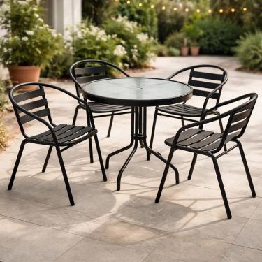 Imagem de Conjunto De Varanda E Jardim Mesa 80cm E 4 Cadeiras - Rio