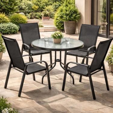 Imagem de Conjunto De Varanda E Jardim Mesa 80cm E 4 Cadeiras - Aruba