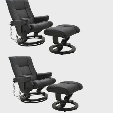 Imagem de Conjunto com 2 Poltronas de Massagem com Apoio para Pés Minnesota Preto