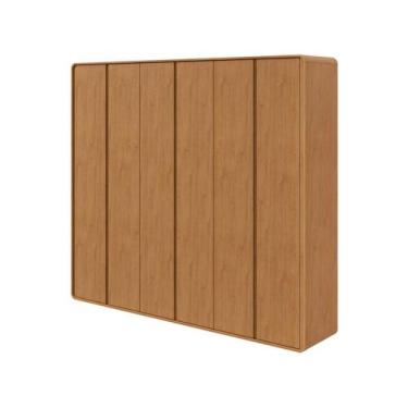 Imagem de Guarda-roupa 6 Gavetas 6 Portas Móveis Lopas Casal Loop, Amêndoa Clean