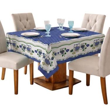 Imagem de 2 Toalhas de Mesa Quadrada 4 Cadeiras 1,45M x 1,45M Estampada Oxford F