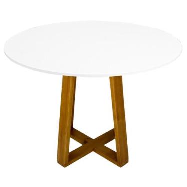 Imagem de Mesa De Jantar Lary 80cm Redonda Escrivaninha Para Sala Estar Cozinha 