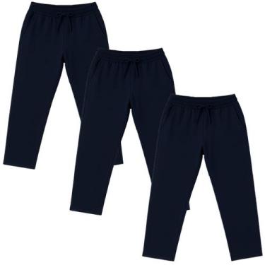 Imagem de Kit 3 calças de moletom Plus Size masculina feminina tradicional 3 bol