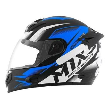 Imagem de Capacete Fechado Para Moto Mixs Mx2 Storm Pro Tork, Azul Fosco