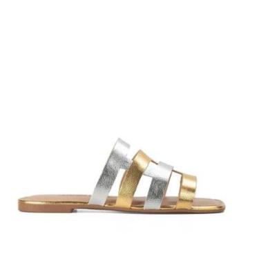 Imagem de Tamanco Rasteira Dakota Ouro e Prata Feminino DAKOTA-Feminino