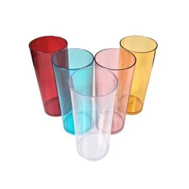 Imagem de Kit Copo Long Drink Translucido Colorido 330 ml Acrilico 30 Un Festa C
