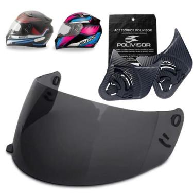 Imagem de Viseira Ebf New Spark Ezerox E0X com Plate Reparo Fixador - POLIVISOR,
