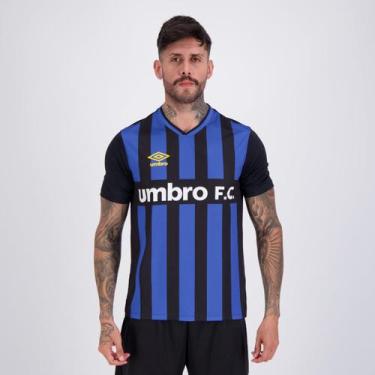 Imagem de Camisa Umbro Sponsor Preta e Azul, G