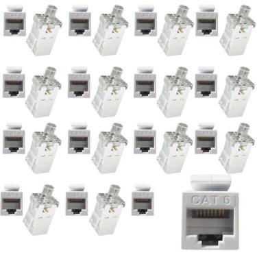 Imagem de Kit 10 Keystone Seclan Rj45 Femea IDC Cat6 Fluke Rohs Branco - Seccon