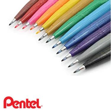Imagem de Caneta Brush Pen PENTEL Brush Sign Pen Touch Cores Novas Bujo Planner,