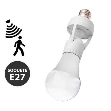 Imagem de Bocal Sensor Presença Fotocélula Soquete E27 p/ Lâmpada - ShopMix