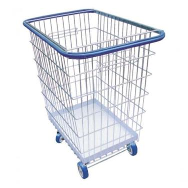 Imagem de Carrinho de Compras para Condomínio G3 300L com Bandeja e Repartição Lateral Prata Prem...