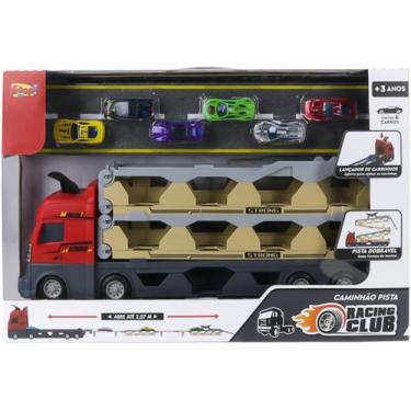 Imagem de CAMINHÃO CEGONHA COM PISTA - Acompanha Carrinhos de Fricção - Zoop toy
