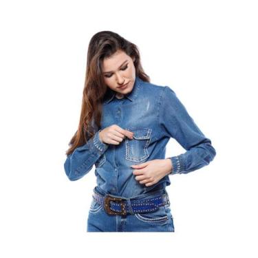 Imagem de Camisa Azul Feminina Miss Country Manga Longa - Ref. 900, P