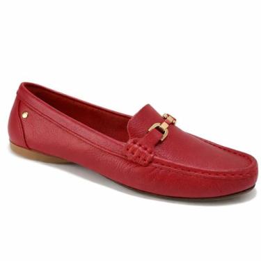 Imagem de Mocassim Feminino Andacco Em Couro Tipo Sapatilha Ref 45029 -, Vermelh