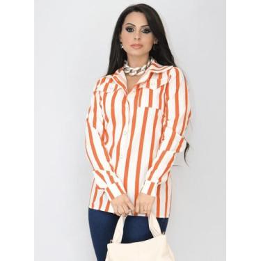 Imagem de Camisa Feminina Manga Longa Outono - Nifty, M, Laranja