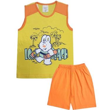 Imagem de Pijama p/ Bebê regata com Bermuda em malha G (6 a 9 meses) - Infant Ba