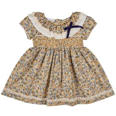Imagem de Vestido Bebê Luxo Aniversário florido Papilloo, Amarelo, 3