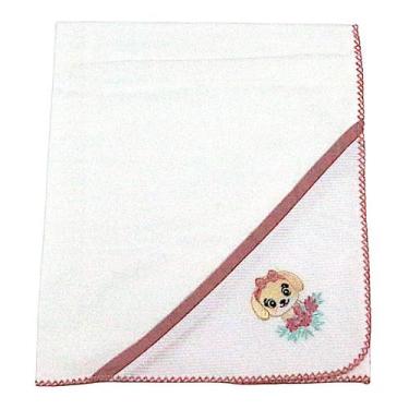 Imagem de Cueiro Bordado Flanelado Lumana  80x80cm  100% Algodão - Cores Variada