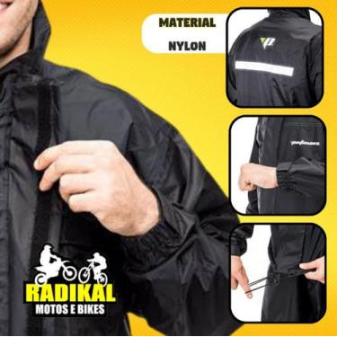Imagem de Capa De Chuva Nylon C/ Gola P M G Gg Ex Preto Pantaneiro