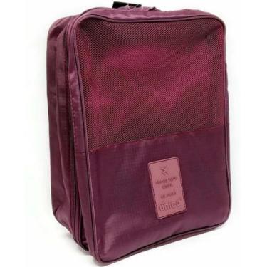 Imagem de Necessaire nylon 2 repartições - Unica, Bordô